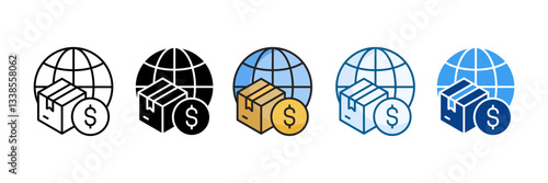 Gross Domestic Product Icon Set Multiple Style Collection