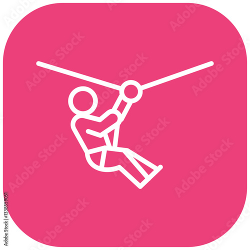 Zip Line Harness Vector Icon