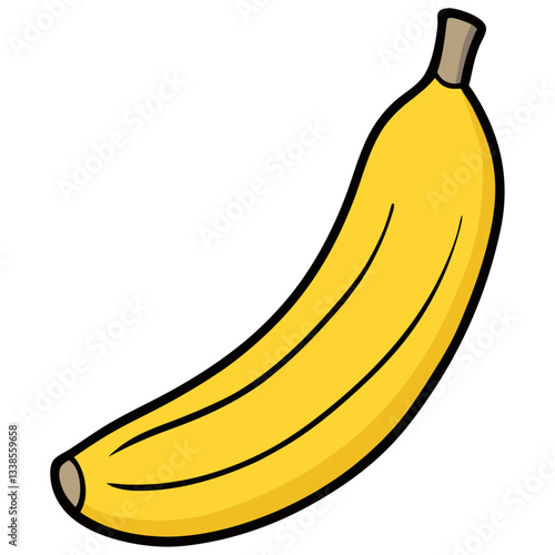 Simple ripe banana illustration  
