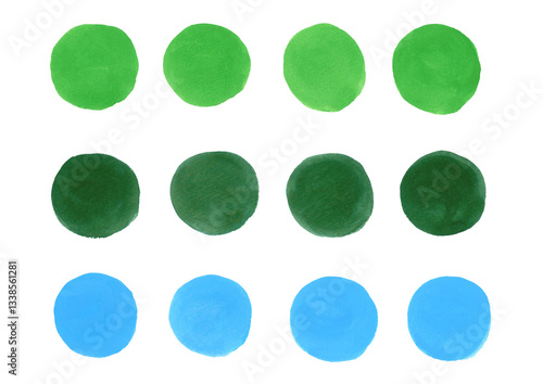 Dot　grenn　blue　模様