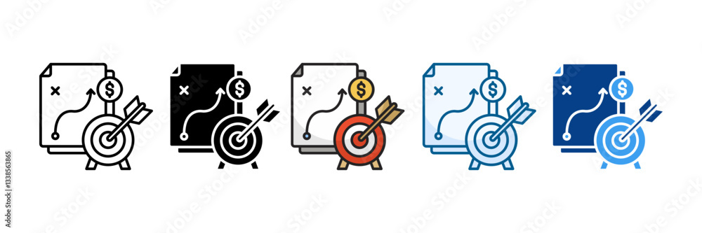 Financial Planning Icon Set Multiple Style Collection