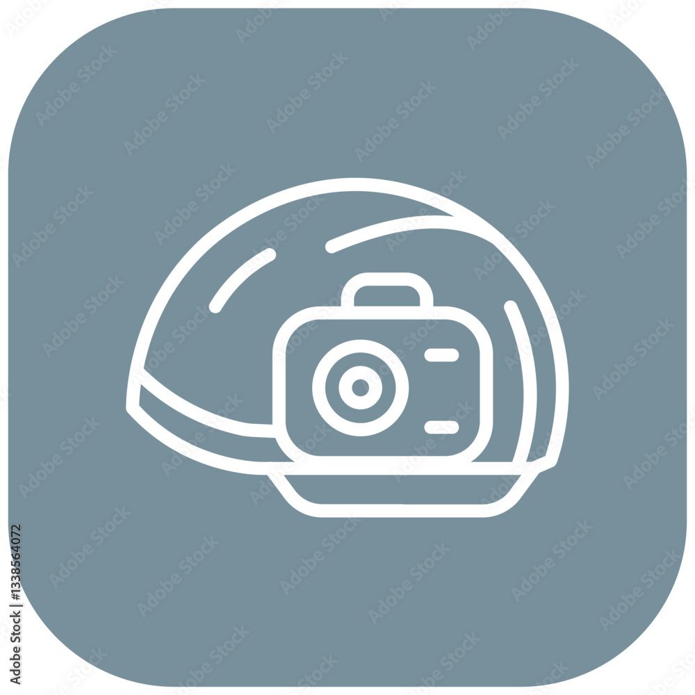 Fototapeta premium Climbing Helmet Cam Vector Icon