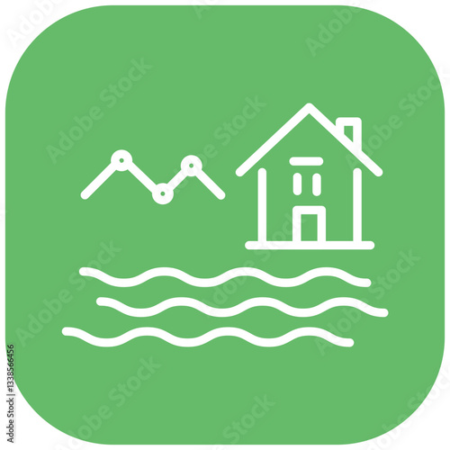 Flash Flood Warning Vector Icon
