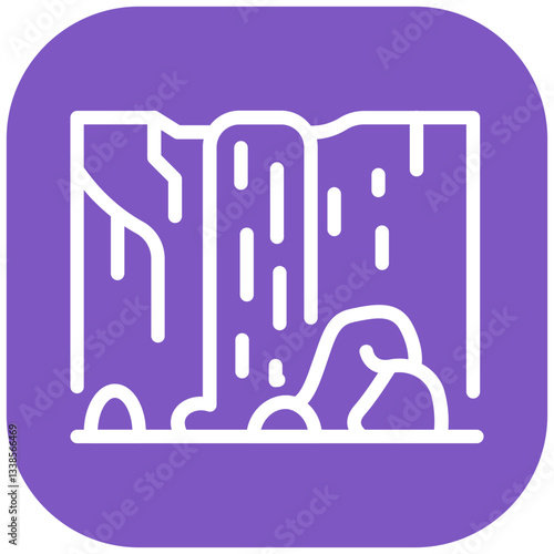 Gushing Waterfalls Vector Icon
