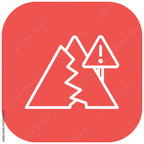 Landslide Alert Vector Icon