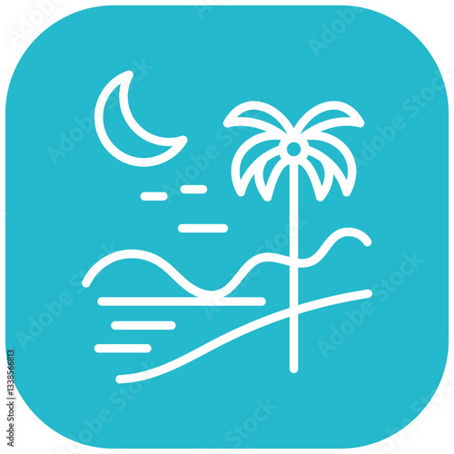 Monsoon Evening Vector Icon