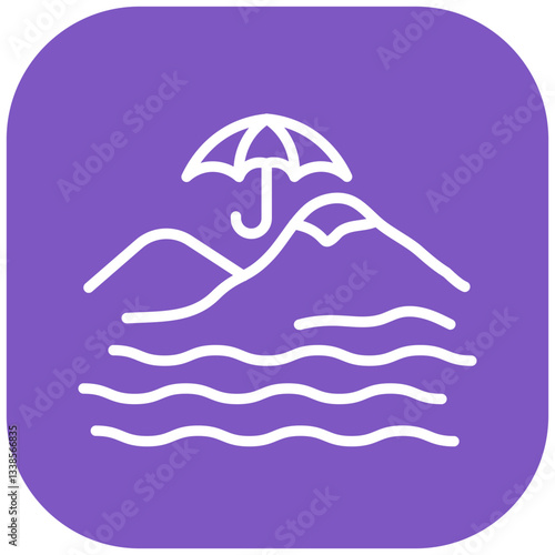 Monsoon Hills Vector Icon