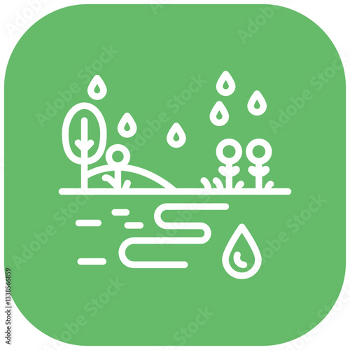 Monsoon Scenery Vector Icon