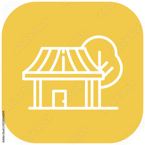 Monsoon Shelter Vector Icon