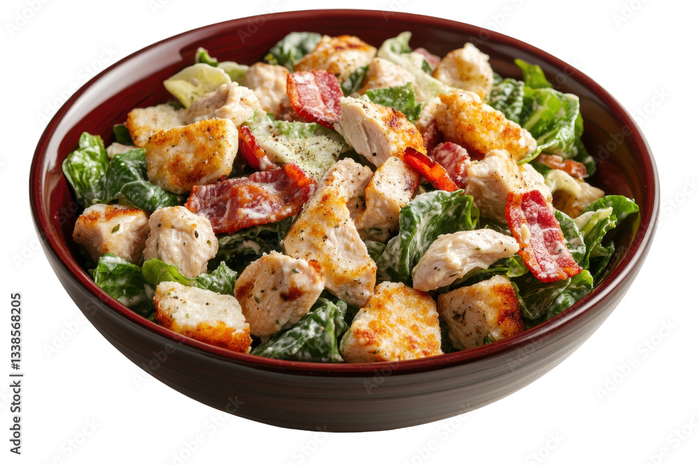 Fresh chicken salad with greens and sun-dried tomatoes served Fresh chicken salad with greens and sun-dried tomatoes served