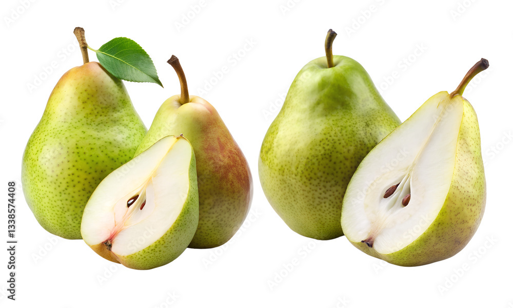 Pear fruits set, Fresh pears collection isolated Pear fruits set, Fresh pears collection isolated