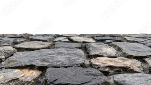 gray stone floor isolated on transparent background 
