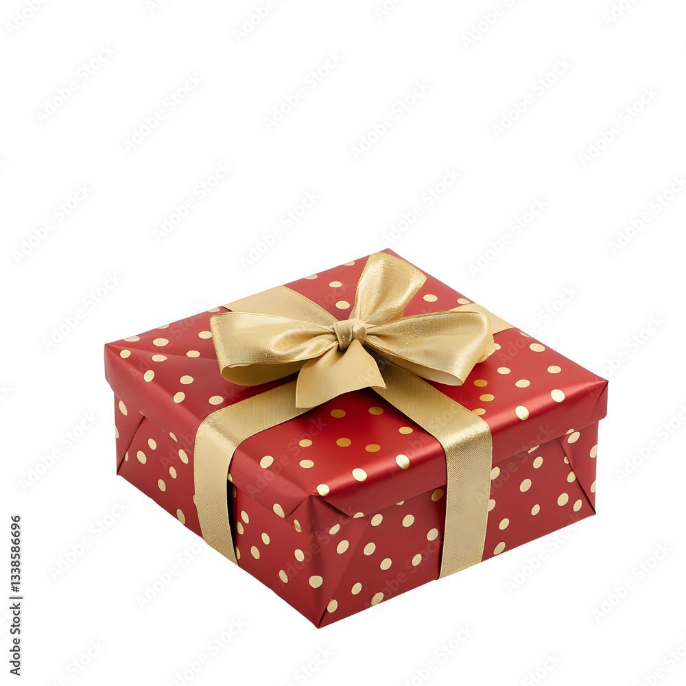 Fototapeta premium Red Gift Box Isolated on Transparent Background