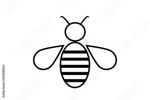 Obraz na płótnie Minimal bee icon isolated on white or transparent background, png cut out w salonie