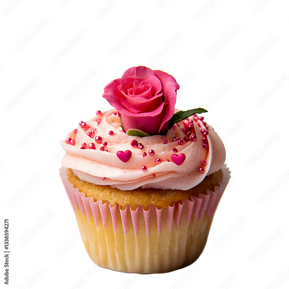 cupcake with pink icing isolated on transparent background cupcake with pink icing isolated on transparent background