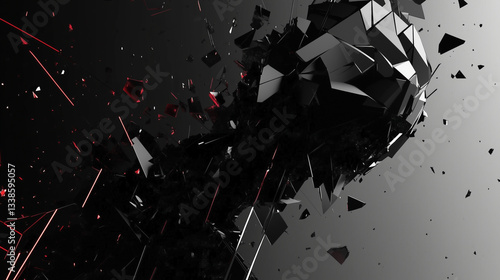 Obraz na płótnie Disjointed fragments of consciousness, abstraction in black and white tones. w salonie