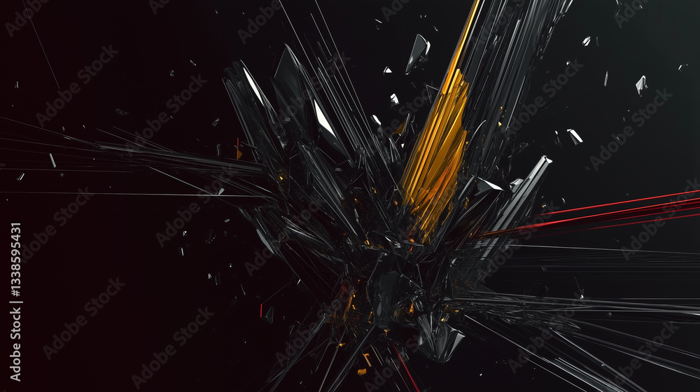 Disjointed fragments of consciousness, abstraction in black and white tones.