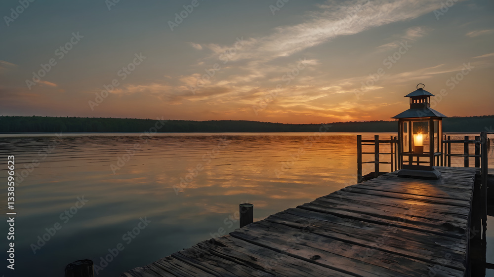 Obraz premium sunset on the pier