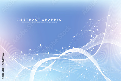 Molecular abstract structure background. Scientific vector illustration with molecule DNA. Medical, science and technology concept for banner template or header