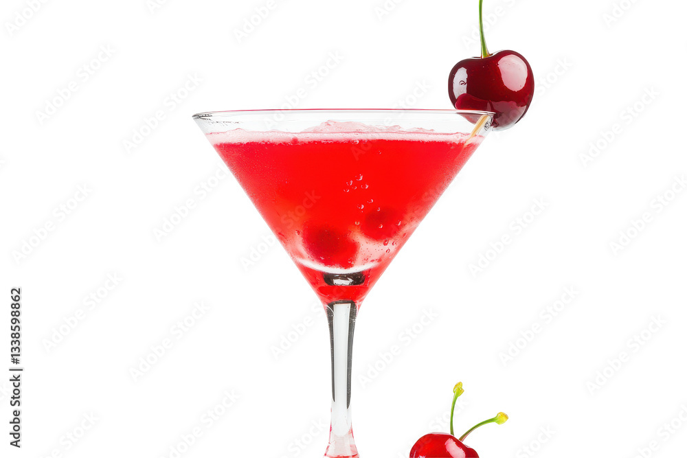 Refreshing cherry cocktail in a glass with vibrant colors Refreshing cherry cocktail in a glass with vibrant colors
