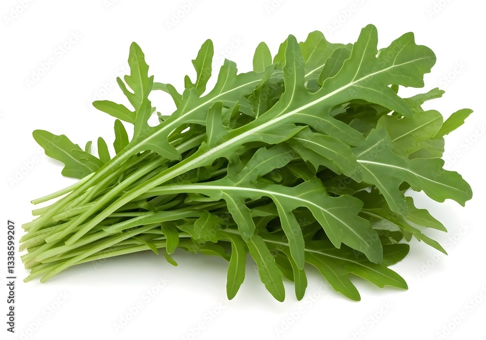 Fresh arugula leaves isolated on white background Fresh arugula leaves isolated on white background