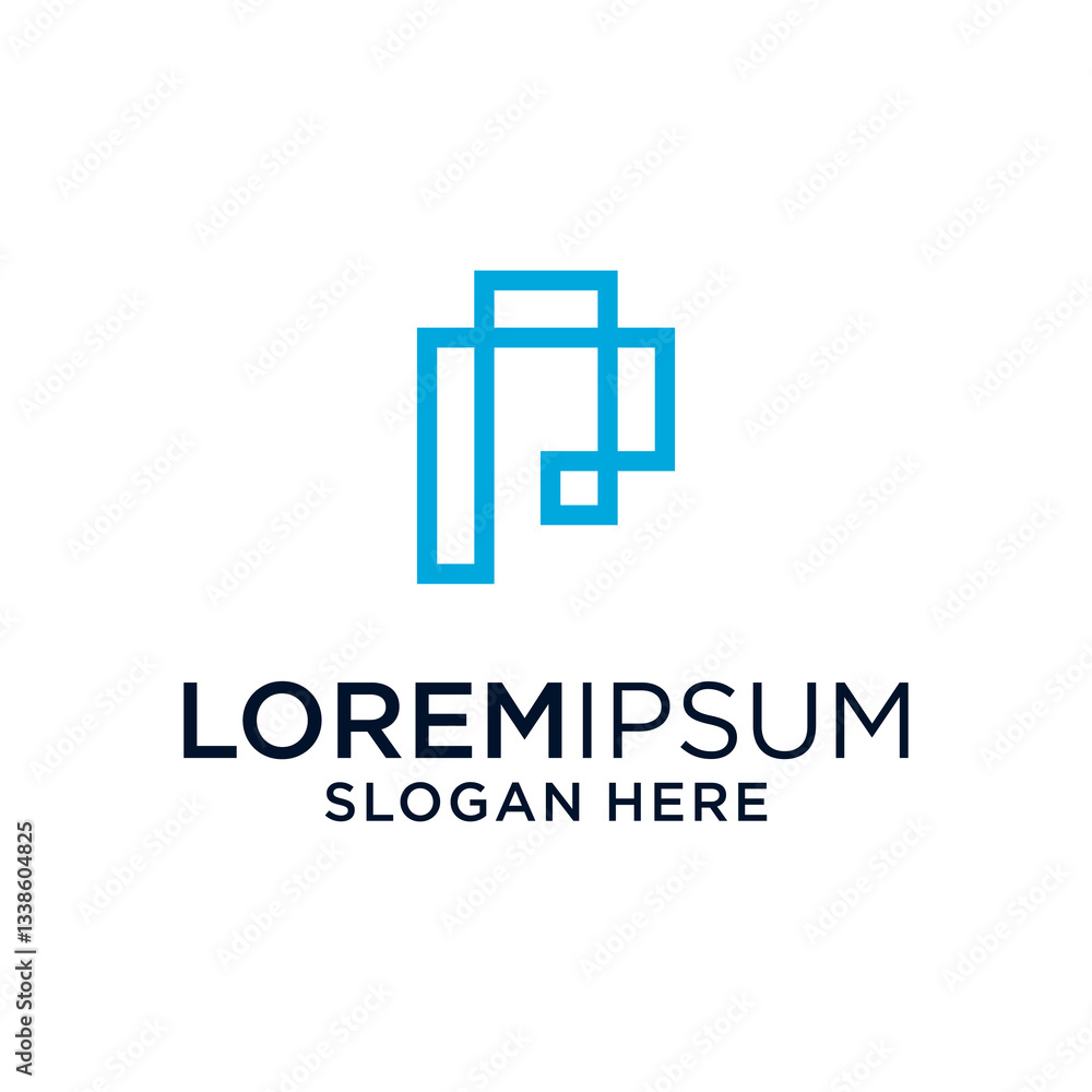 Abstract Blue Geometric Logo Design Abstract Blue Geometric Logo Design