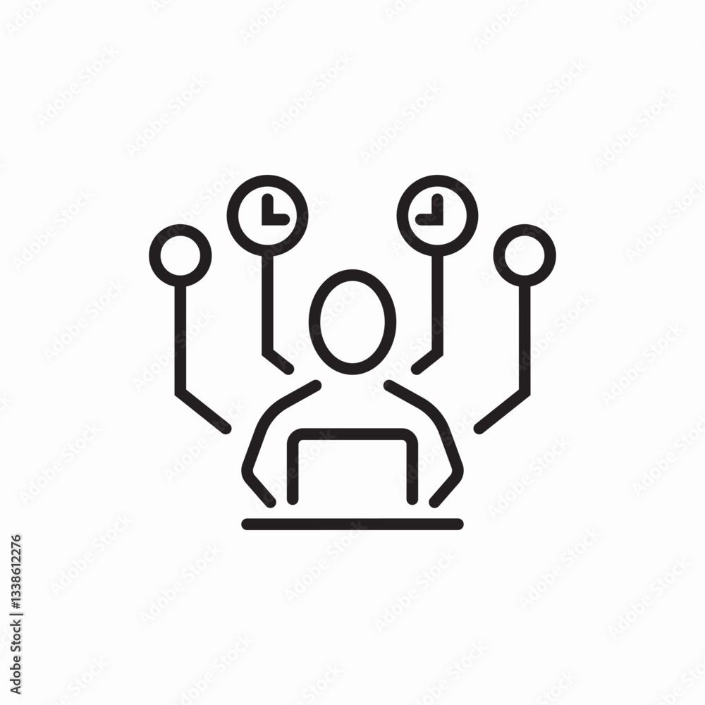 Data analytics person technology icon vector sign Data analytics person technology icon vector sign
