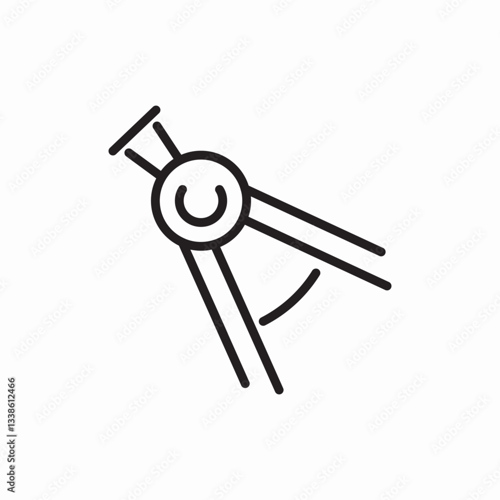 Compass drawing design tool icon vector sign Compass drawing design tool icon vector sign