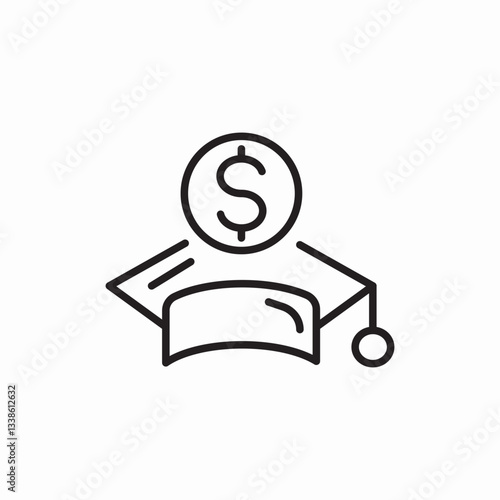 Education scholarship financial aid icon vector sign