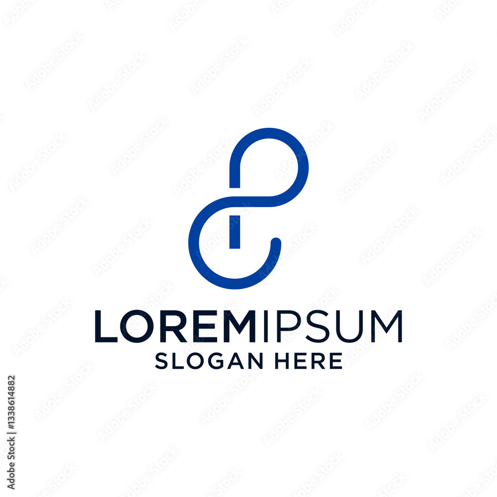Abstract Blue Intertwined Lines Logo Design Abstract Blue Intertwined Lines Logo Design