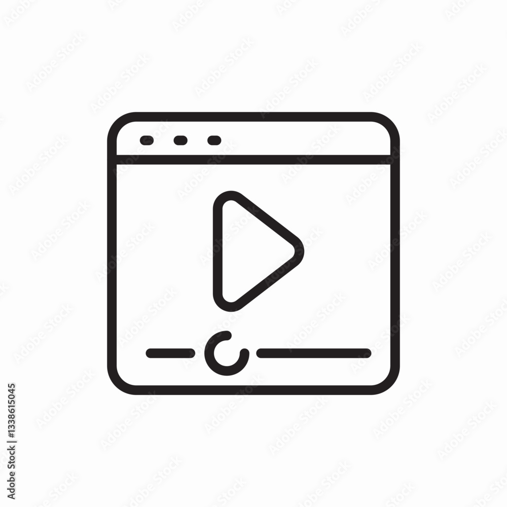 Video player media streaming icon vector sign Video player media streaming icon vector sign