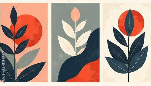 abstract vector collages combine organic shapes graphic elements fashionable modern poster designs featuring various