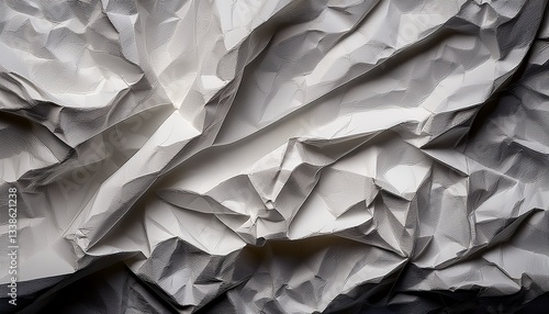 Wallpaper Mural Textured White Paper Creases Create an Abstract Pattern Resembling a Natural Landscape in Bright Light Torontodigital.ca