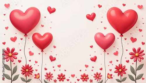 cartoon heart decorations include gift tags balloons flowers candies perfect stickers greeting