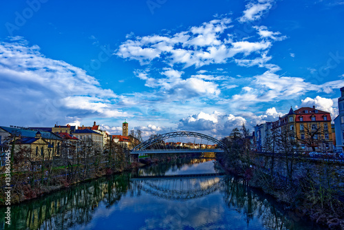 A wonderful day in the city of Bamberg in rainy weather.