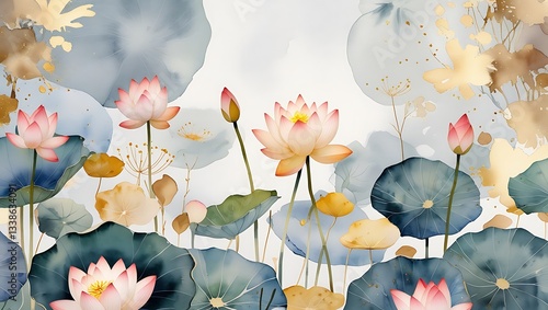 watercolor background with flowers
