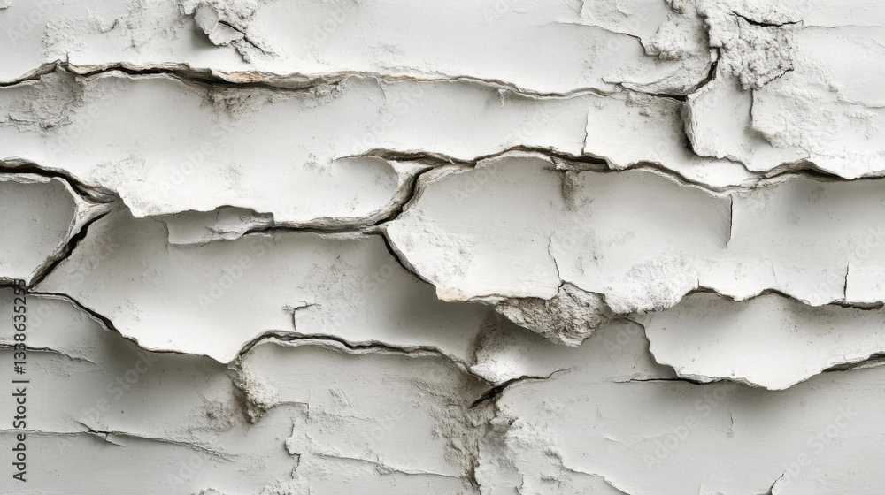 Obraz premium White Painted Surface With Extensive Cracking