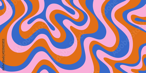 Wallpaper Mural Abstract Geometric Wavy Background. Cool Funky Art Vector Design. Groovy Trippy Hippy Pattern. Psychedelic Y2k Texture. Retro Fun Bg. Torontodigital.ca