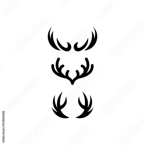 Abstract Deer Antlers Design Set