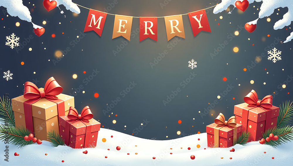 festive holiday graphics featuring gifts confetti snowflakes make great christmas design element banners festive holiday graphics featuring gifts confetti snowflakes make great christmas design element banners