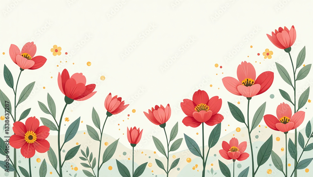 flat spring floral vector illustrations greeting cards posters social media flat spring floral vector illustrations greeting cards posters social media