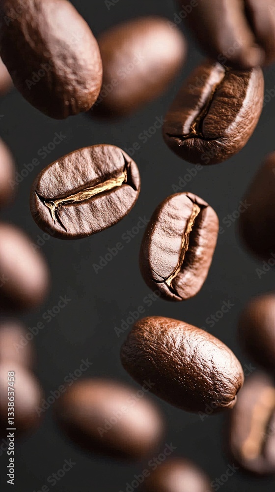 Fototapeta premium coffee beans on black background