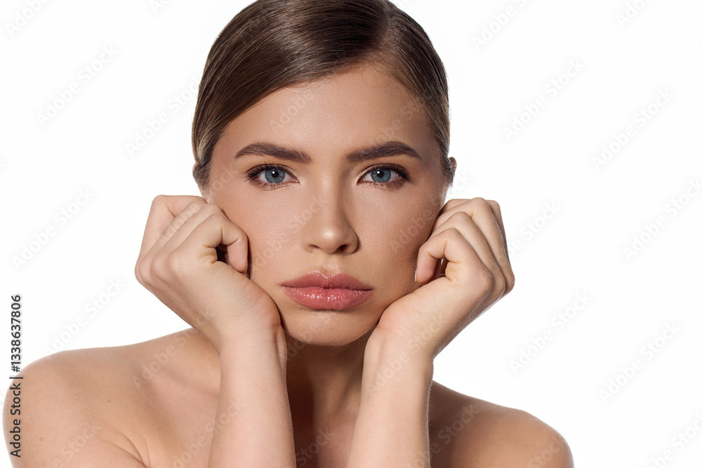 Elegant woman showcasing a chic style in a minimalist portrait during a creative photoshoot
