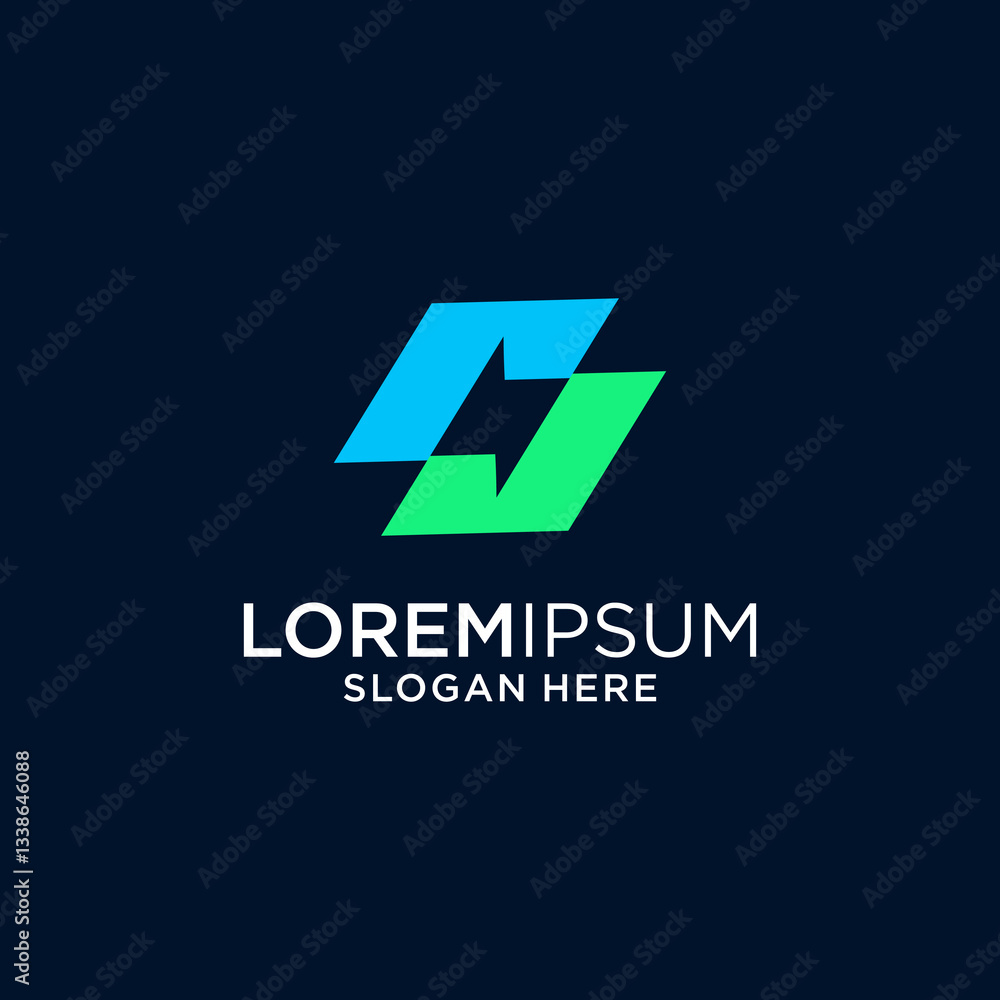 Abstract Geometric Logo Design with Blue and Green Gradient Abstract Geometric Logo Design with Blue and Green Gradient