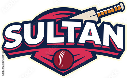 SULTAN CRICKET Logo design illustration Vector