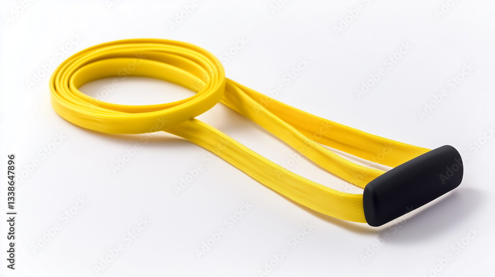 Naklejka premium Lightweight and portable, the resistance band is an essential tool for home or gym use.