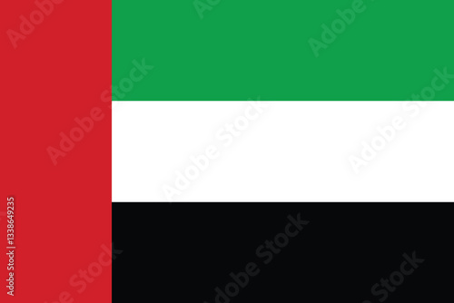 The Official Flag of the United Arab Emirates.