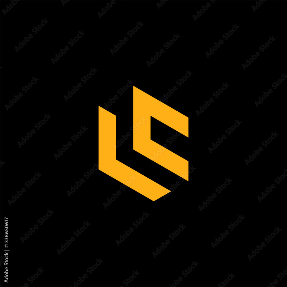 Abstract Geometric Orange Logo on Black Background Abstract Geometric Orange Logo on Black Background