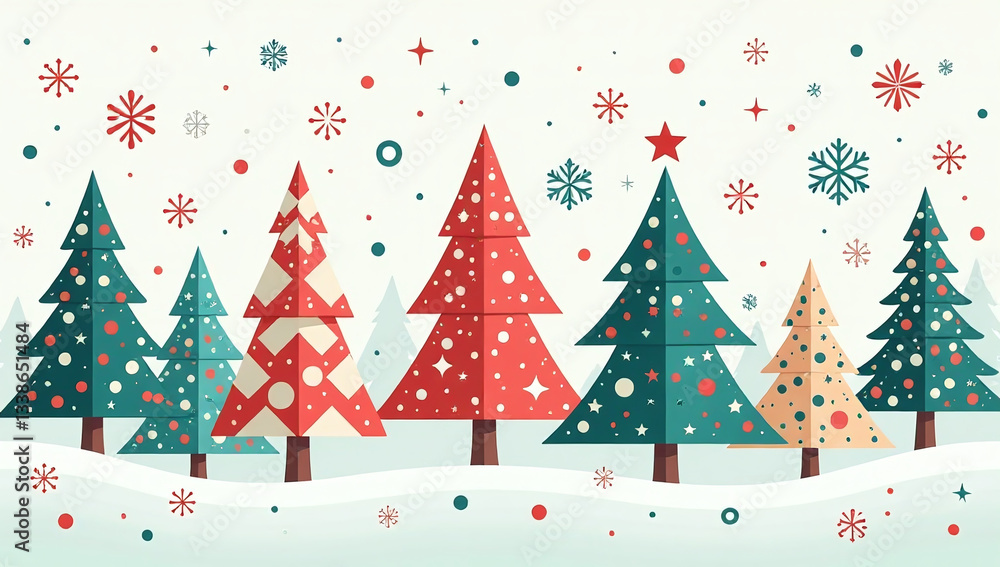 modern christmas designs include geometric patterns trees snowflakes trendy vector templates various