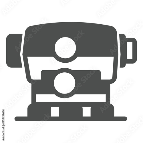 Optical leveler solid icon, construction and optics concept. Vector graphics. Level measurement tool sign on white background, glyph style icon for mobile or web design.
